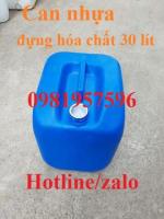 Can nhựa đựng hóa chất 30 lít có nắp chống tràn, an toàn