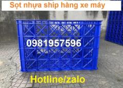 Sọt nhựa chở hàng xe máy, sọt có 8 bánh xe hàng sẵn kho